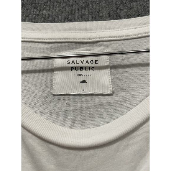 Salvage Public Honolulu White Shirt Short Sleeve Church Is The Ocean Size Large - Picture 3 of 7